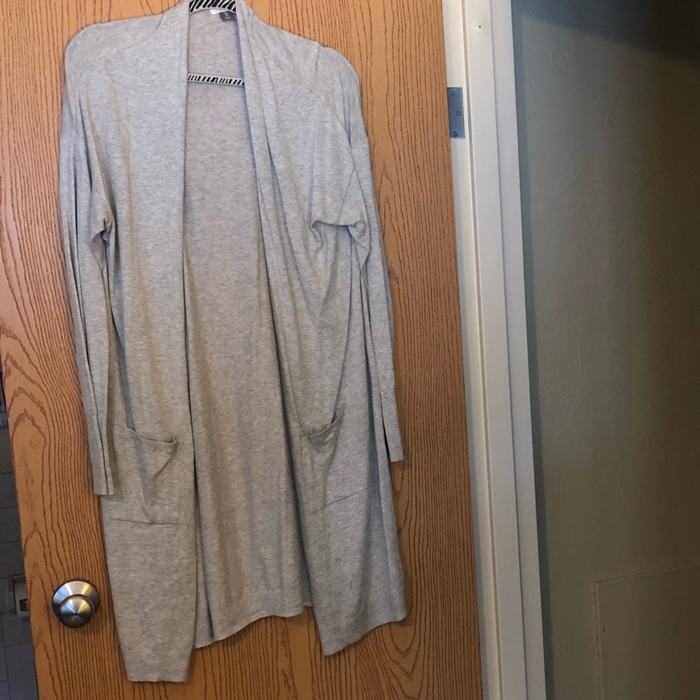 Grey knee length cardigan